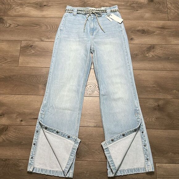 KanCan Winona Ultra High Rise 90’s Flare Boyfriend Snap Jeans Blue Size 27 - Picture 4 of 14